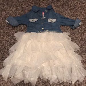Brand new denim frilly 12m dress